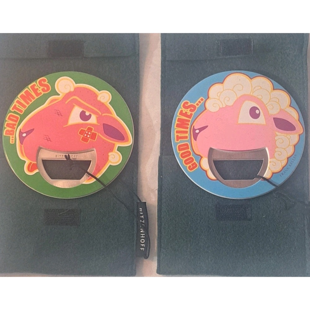 NEW Ritzenhoff Double-Sided Face Bottle Opener "Bad Times" Sheep Green Germany